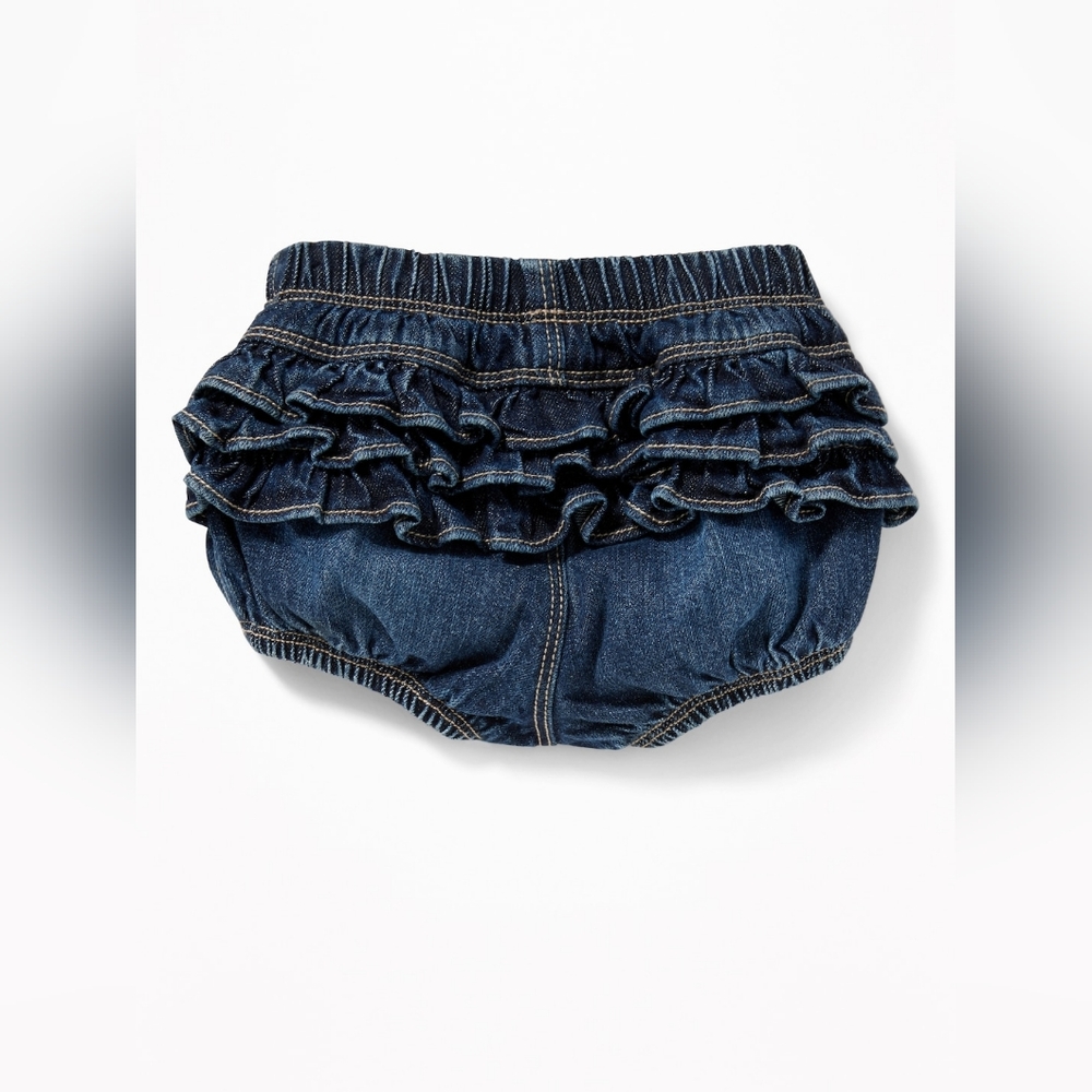 Old Navy ruffled denim bloomer shorts 6-12 months